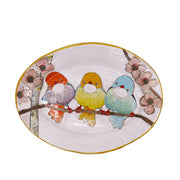 Painted Birds Small Oval Platter